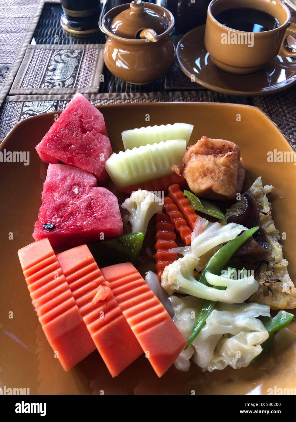 Una sana prima colazione. - Immagine stock catturata con smartphone