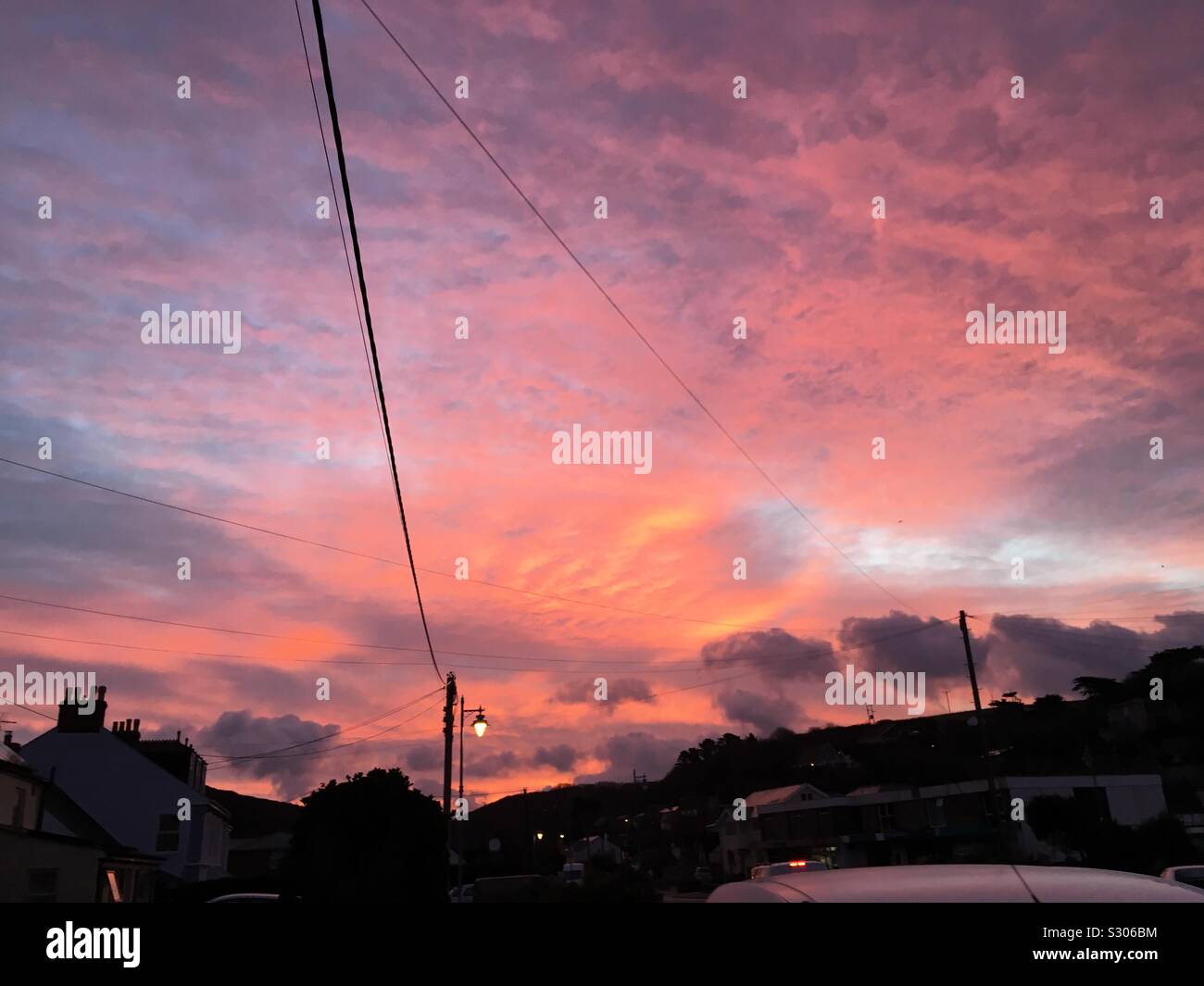 Cieli drammatico al mattino Foto Stock