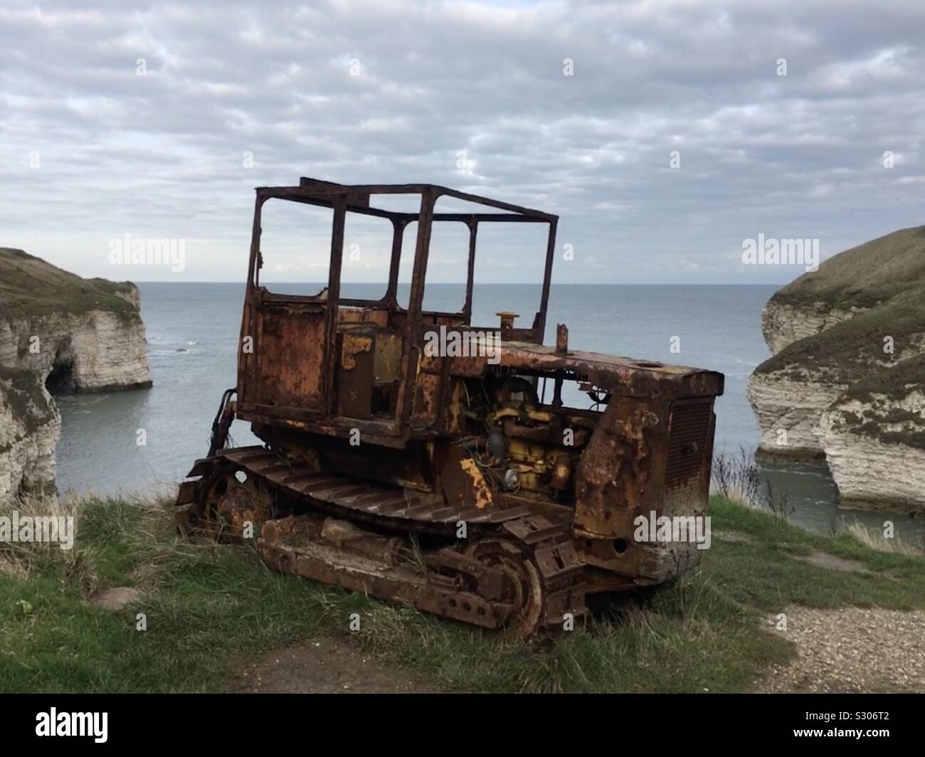 Abbandonato il trattore Flamborough Foto Stock