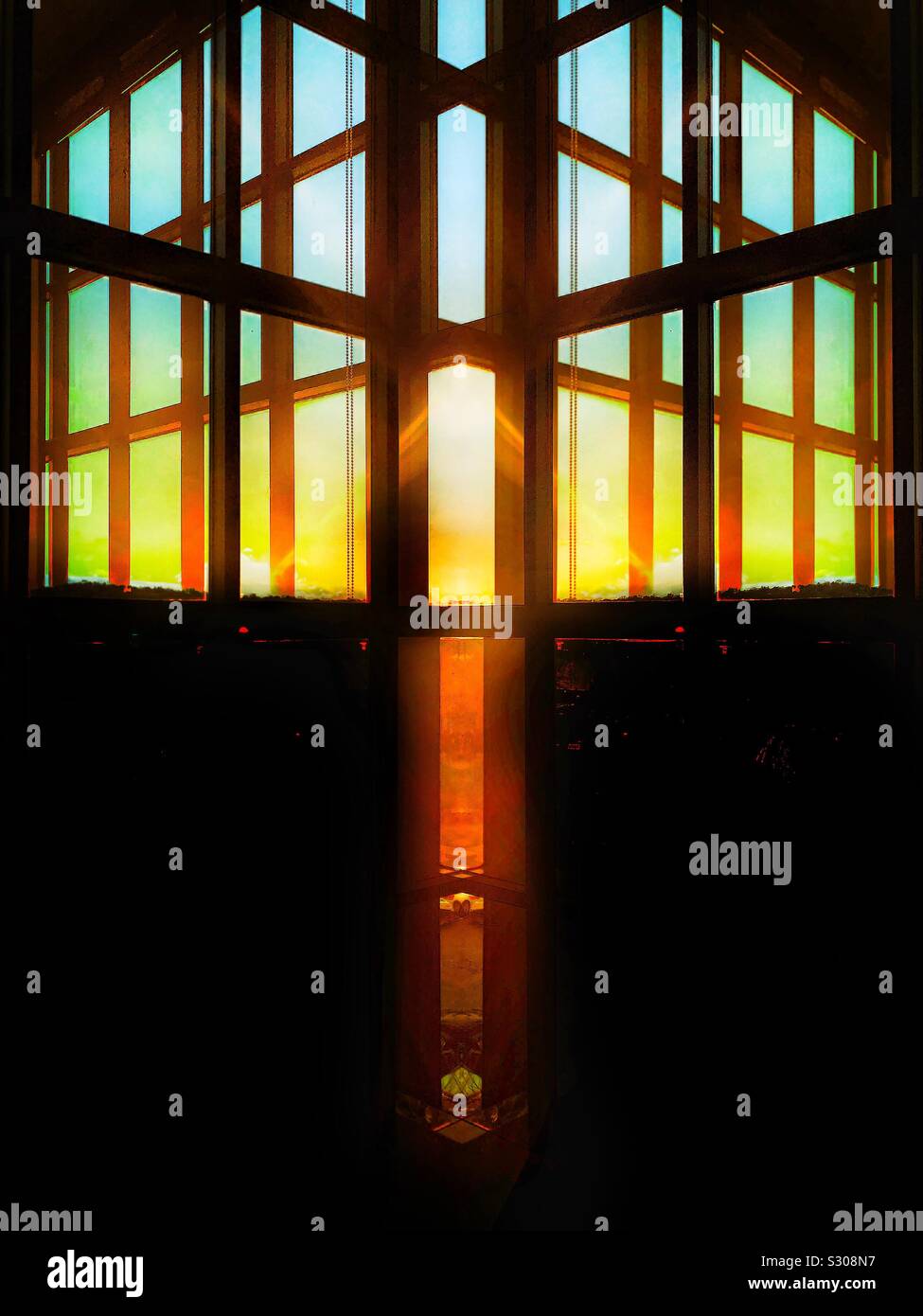 Tramonto alieno - Immagine stock catturata con smartphone
