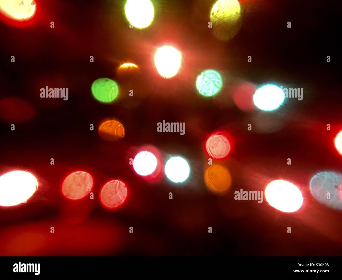 Natale Luce bokeh di fondo Foto Stock