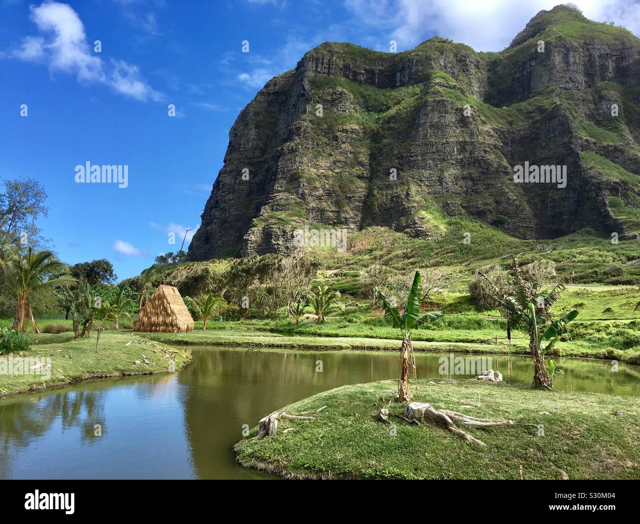 Movie set location per Jumanji Benvenuti nella giungla a Kualoa Ranch a Oahu, Hawaii Foto Stock