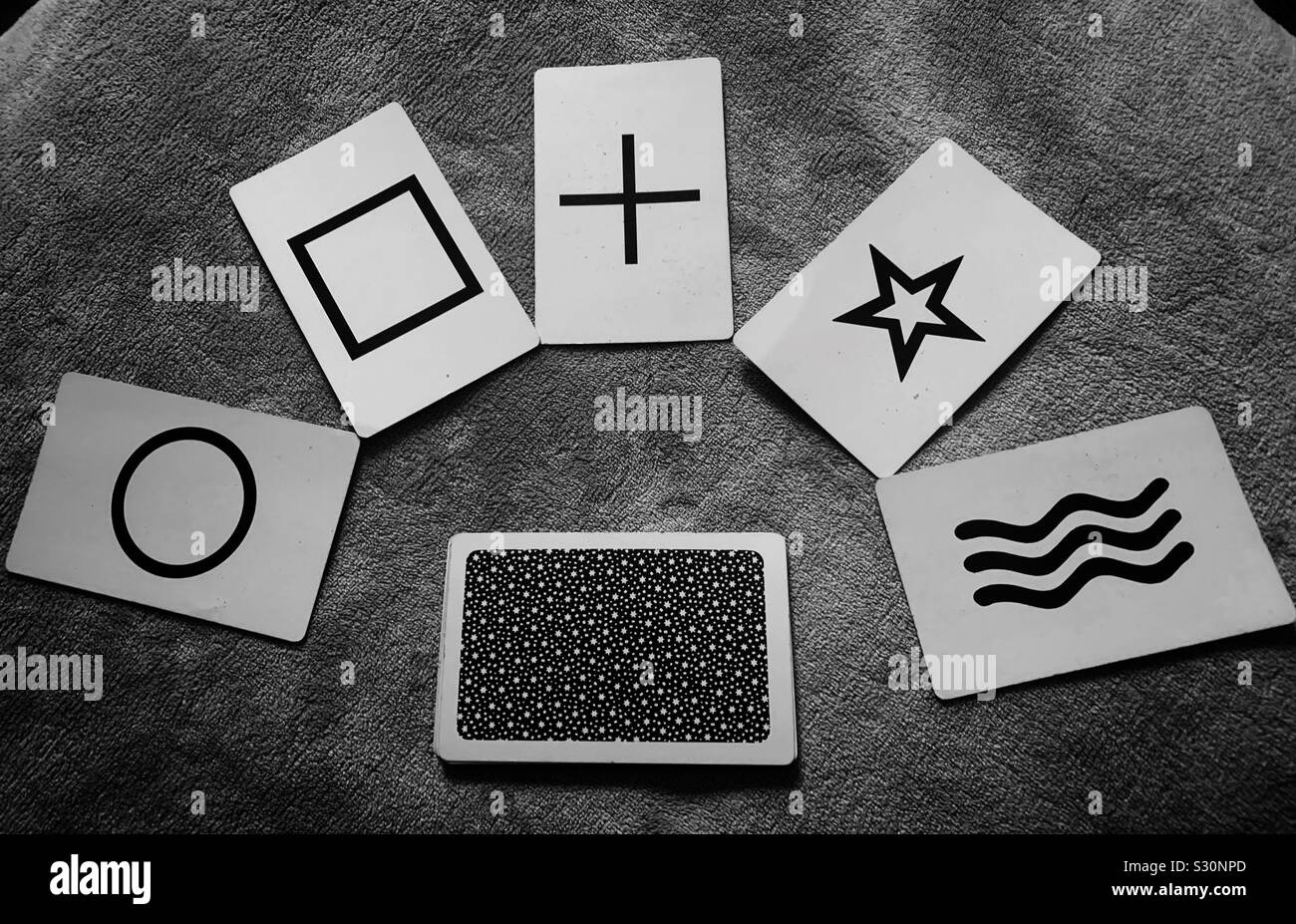 Set di schede ESP su un cuscino in bianco e nero Foto Stock