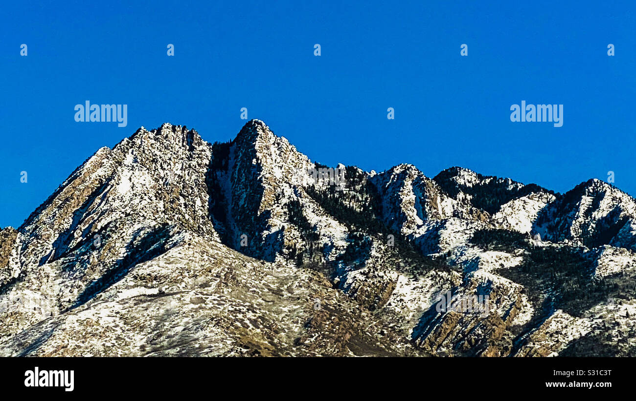 Montagne Wasatch di Salt Lake City, UT Foto Stock