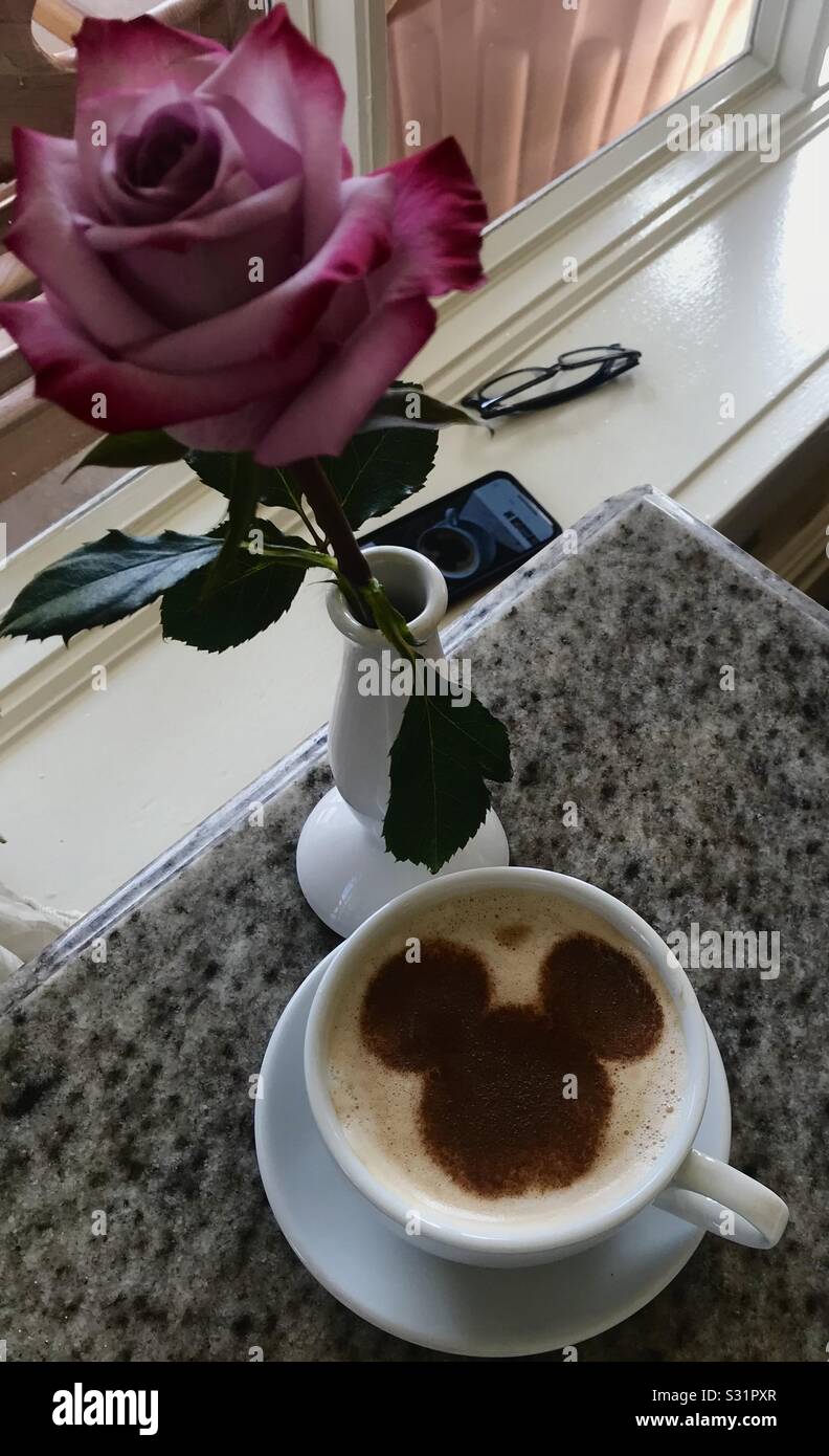 Arte del caffè con Mickey. Foto Stock