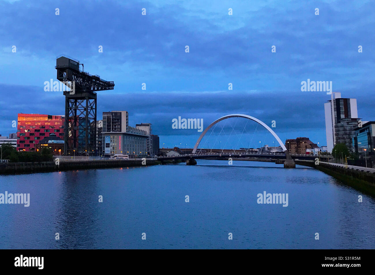 Fiume Clyde a Glasgow, in Scozia. Foto Stock