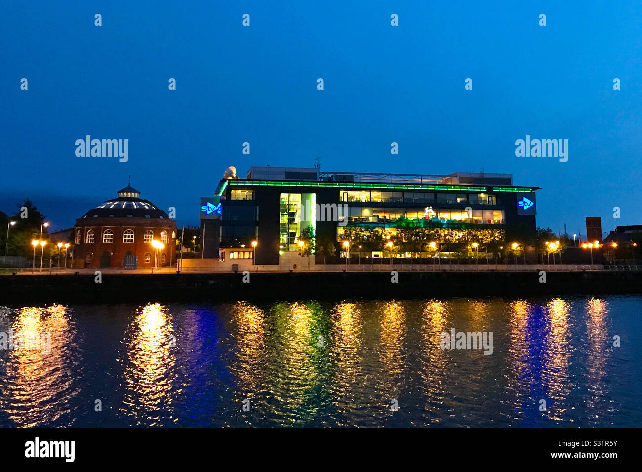 A sud del fiume Clyde a Glasgow, in Scozia. Foto Stock