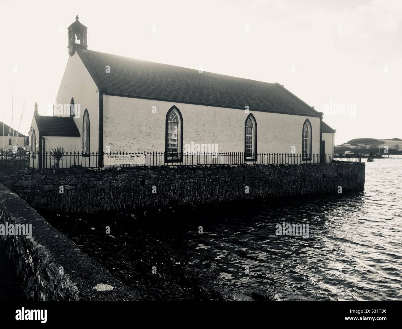 Chiesa parrocchiale costruita nel porto di Isola di Whithorn, Dumfries and Galloway, Scozia Foto Stock