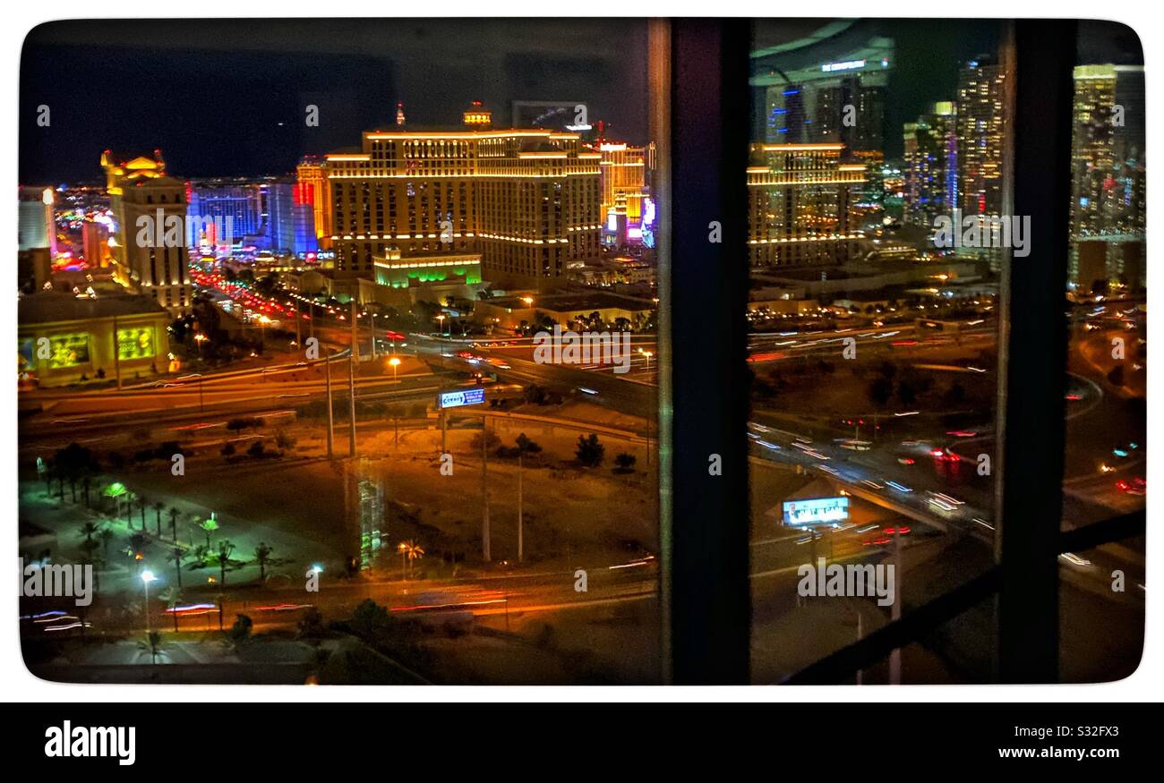 Vista sulla Strip di Las Vegas Foto Stock