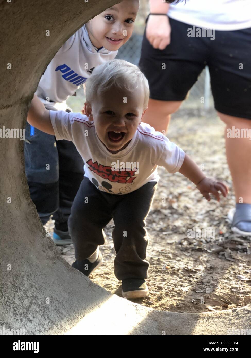 Penso che abbiamo un Photobomber Foto Stock