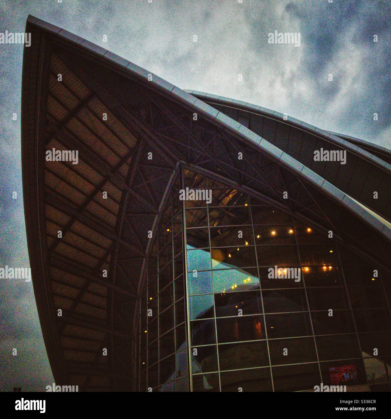 Clyde Auditorium (Armadillo) fa parte del campus della manifestazione scozzese sul fiume Clyde a Glasgow, Scozia. Foto Stock