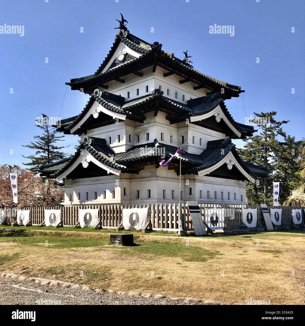 Castello di Hirosaki a Aomori, regione di tohoku, Giappone nordorientale Foto Stock