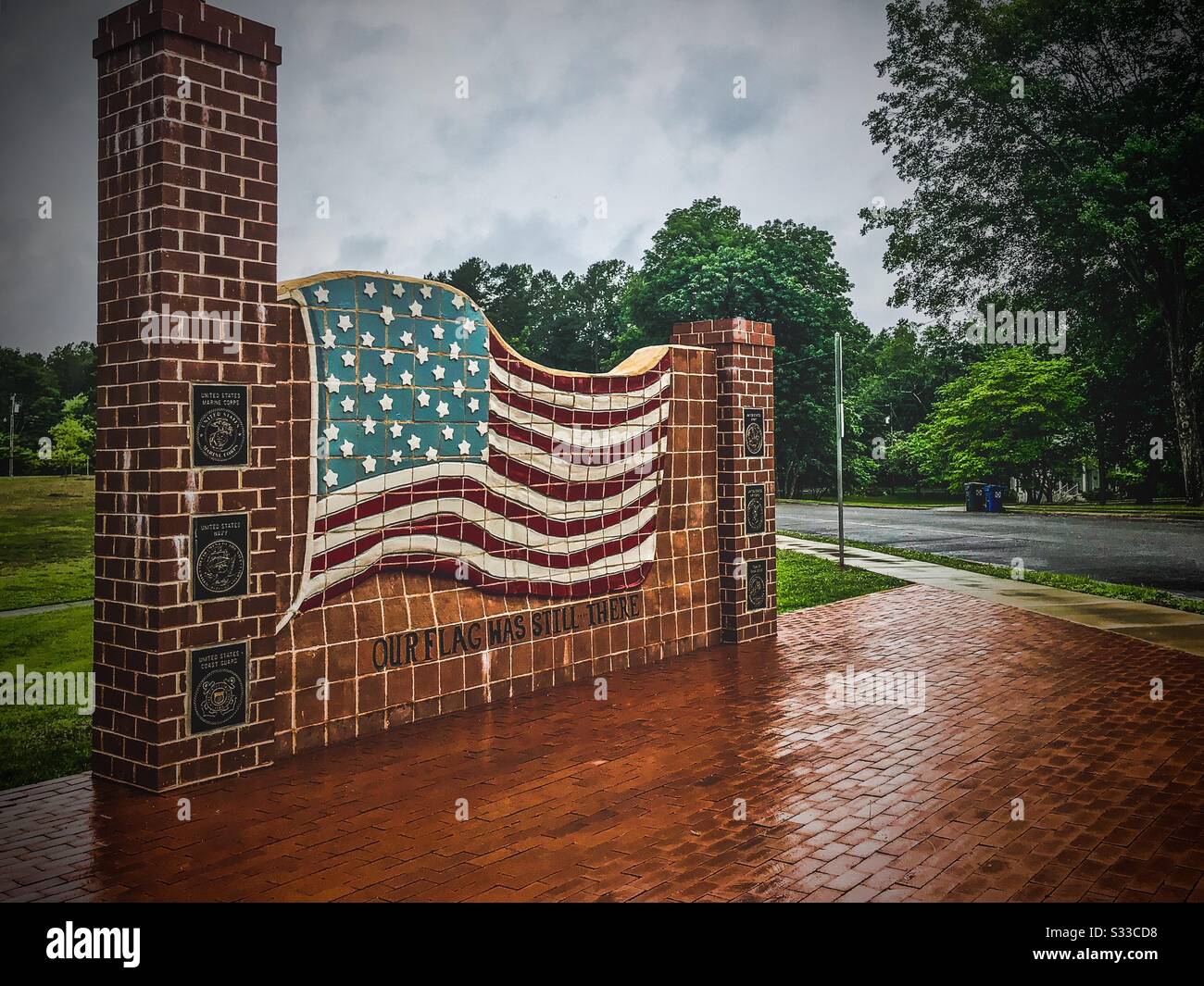 Memorial Per I Veterani In China Grove, North Carolina - Immagine stock catturata con smartphone