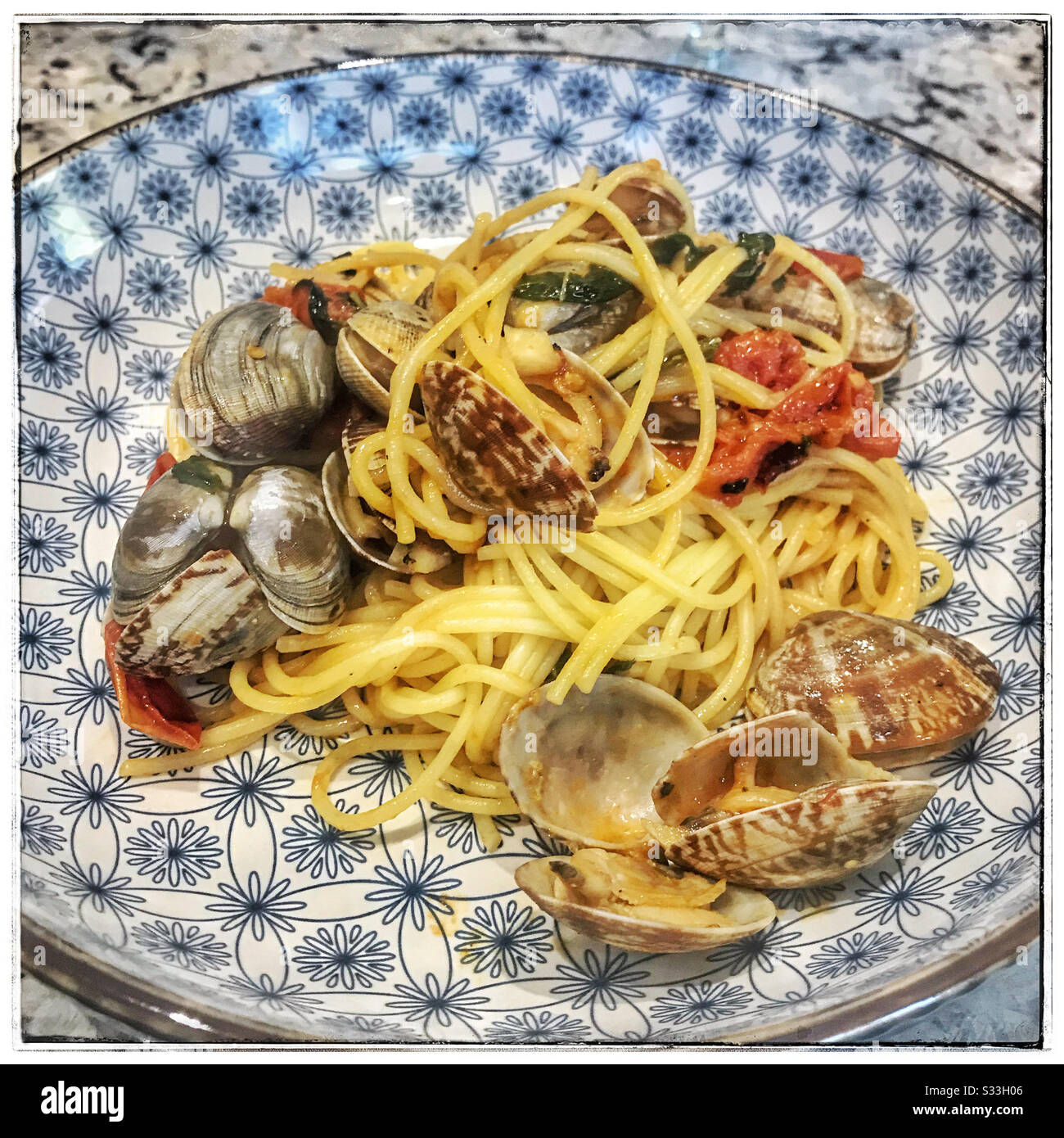 Spaghetti Vongole . Foto Stock