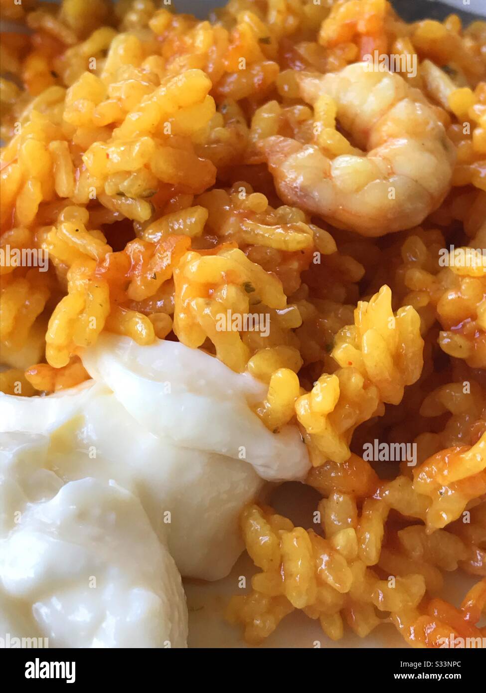 La paella, chiudere la vista. Spagna. Foto Stock