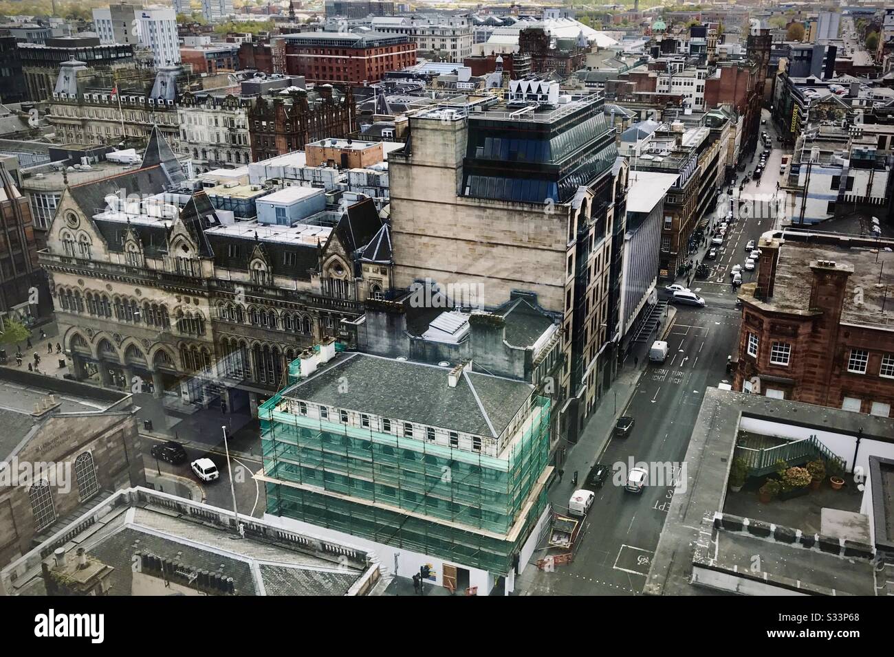 Centro di Glasgow dall'alto. Foto Stock