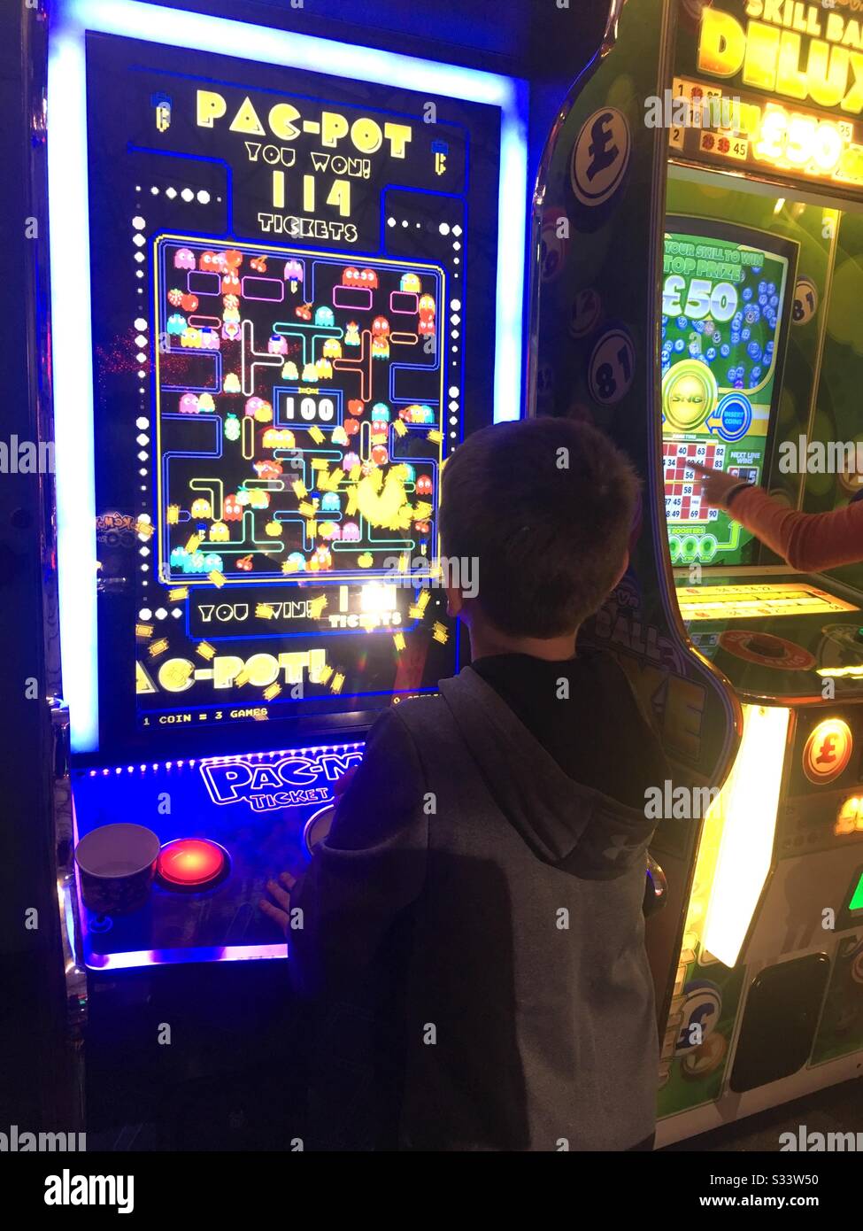 PAC gioco arcade man Foto Stock