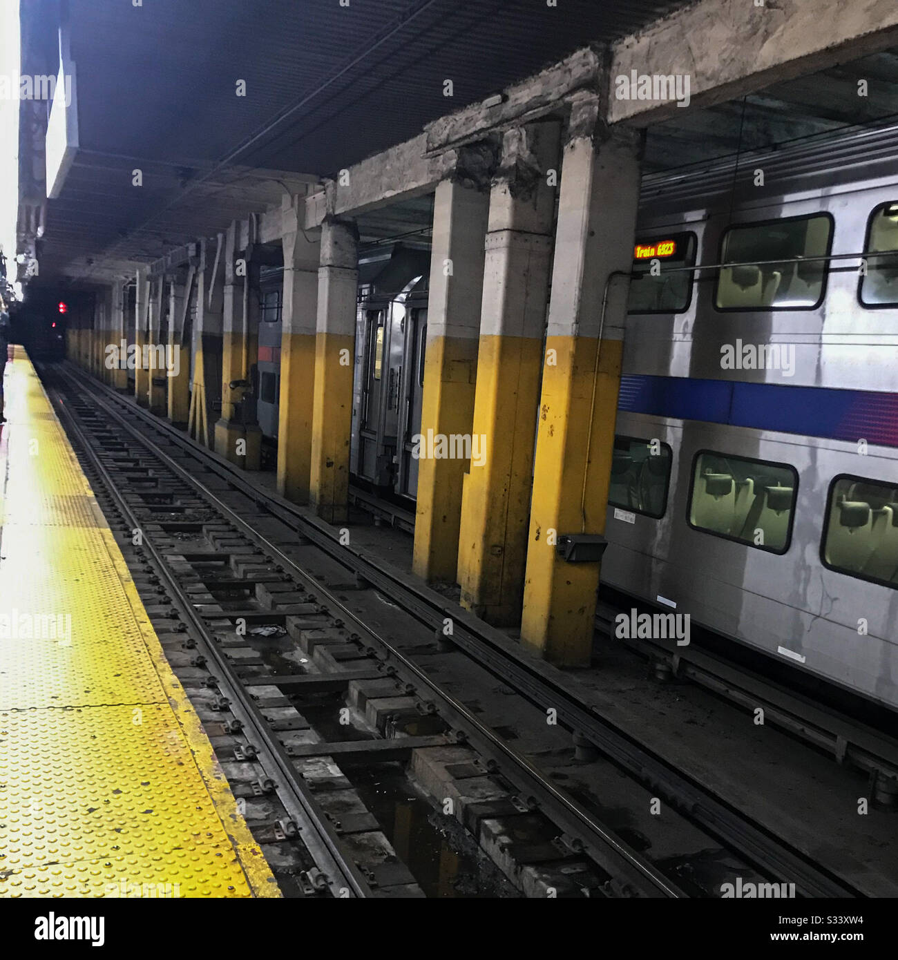 New York Penn Train Tracce Foto Stock