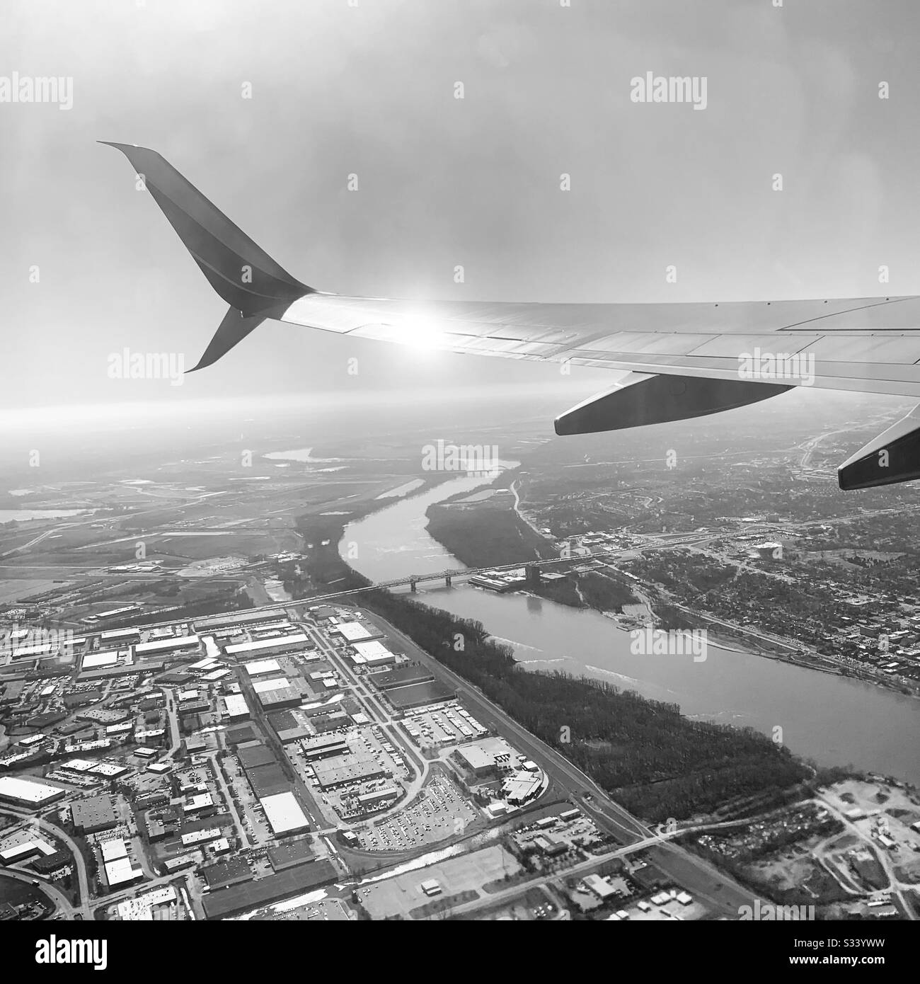 Volando Fuori Da St Louis, Missouri, Stati Uniti - Immagine stock catturata con smartphone