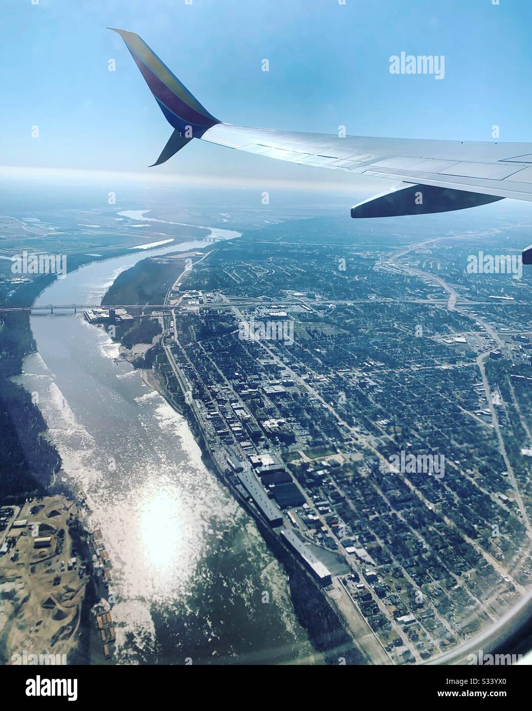 Volando Fuori Da St Louis, Missouri, Stati Uniti - Immagine stock catturata con smartphone