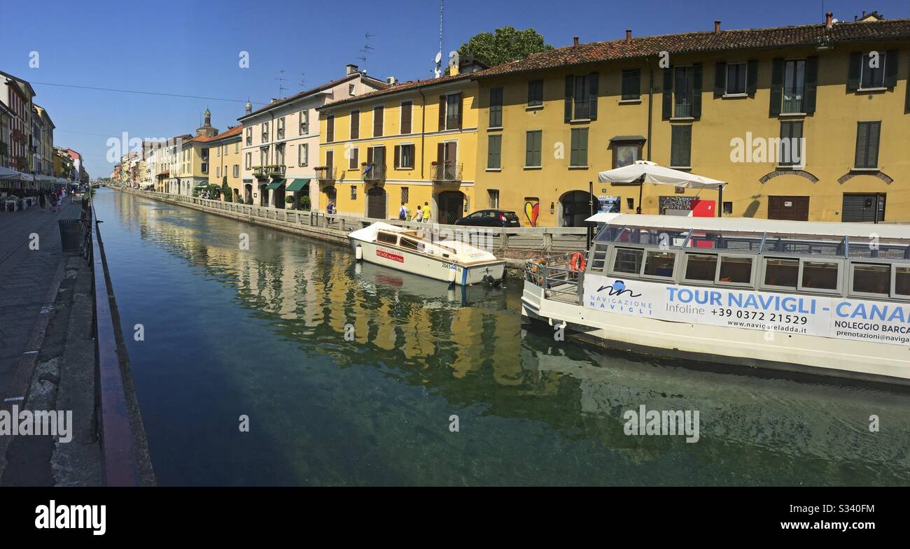 Italia, Lombardia, Milano, Naviglio Canal Foto Stock