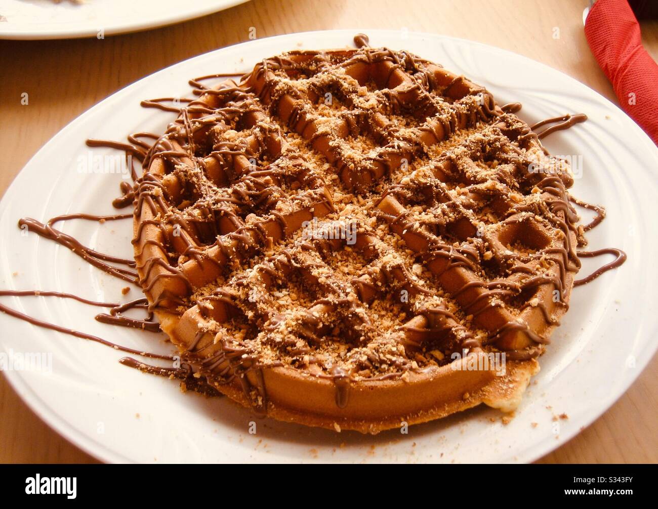 Waffle al cioccolato Nutella Foto Stock