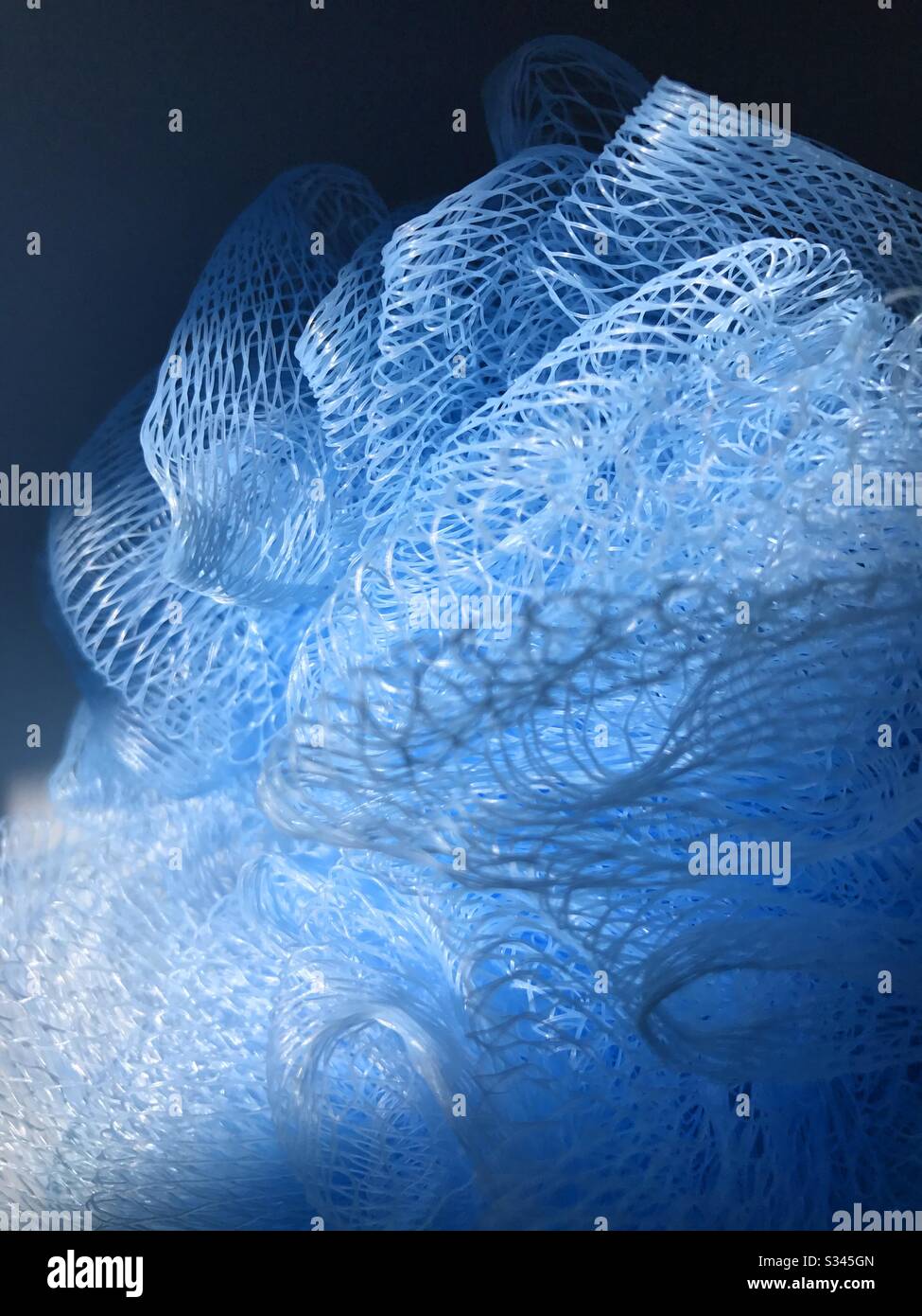 Paglietta in plastica blu Foto Stock