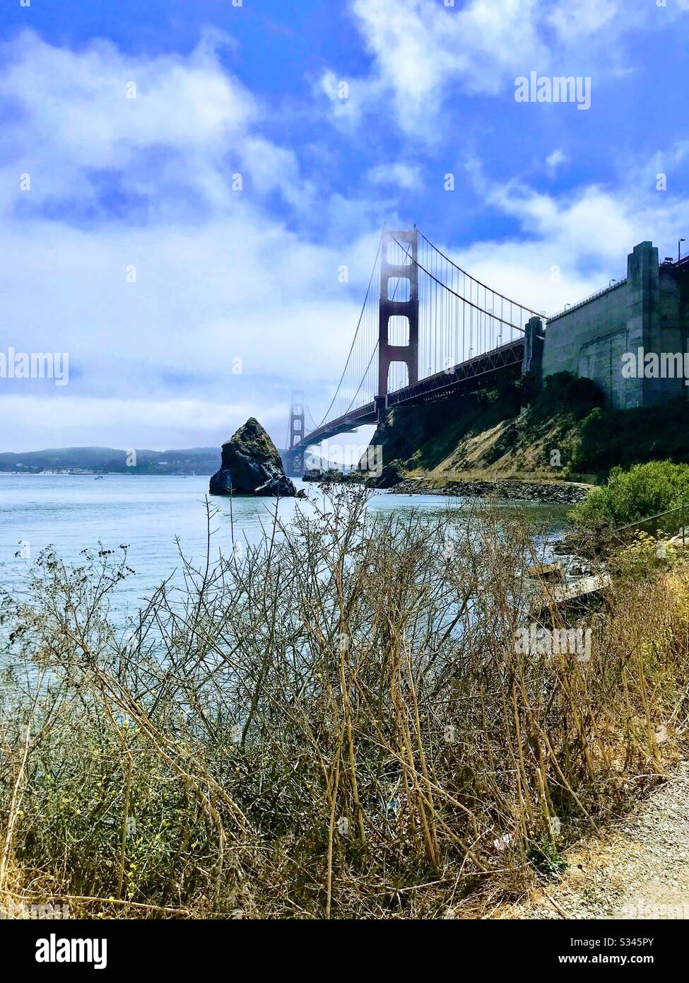 Golden Gate Bridge e nebbia Foto Stock