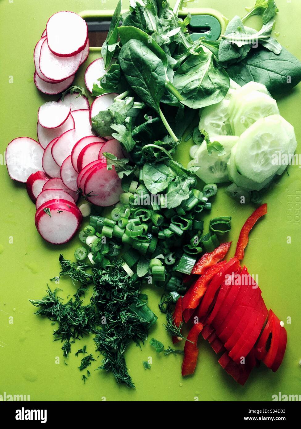 Mangiare il tuo verdi Foto Stock