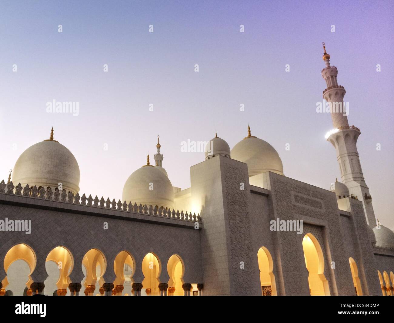 Emirati Arabi Uniti, Abu Dhabi Sheikh Zayed Grande moschea Foto Stock