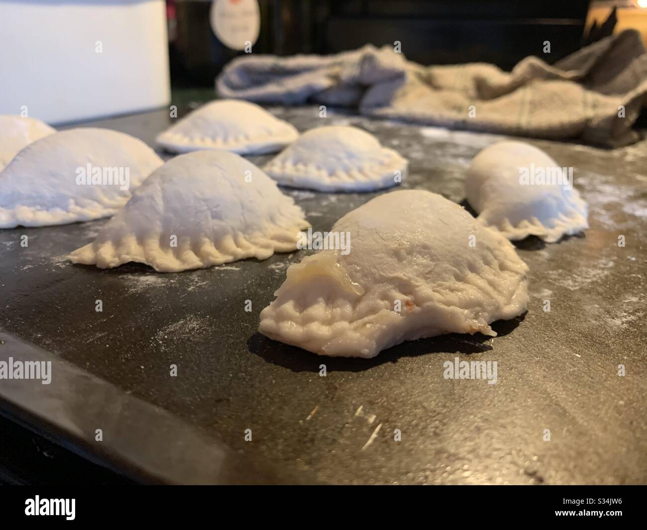 Pierogi fatti in casa Foto Stock