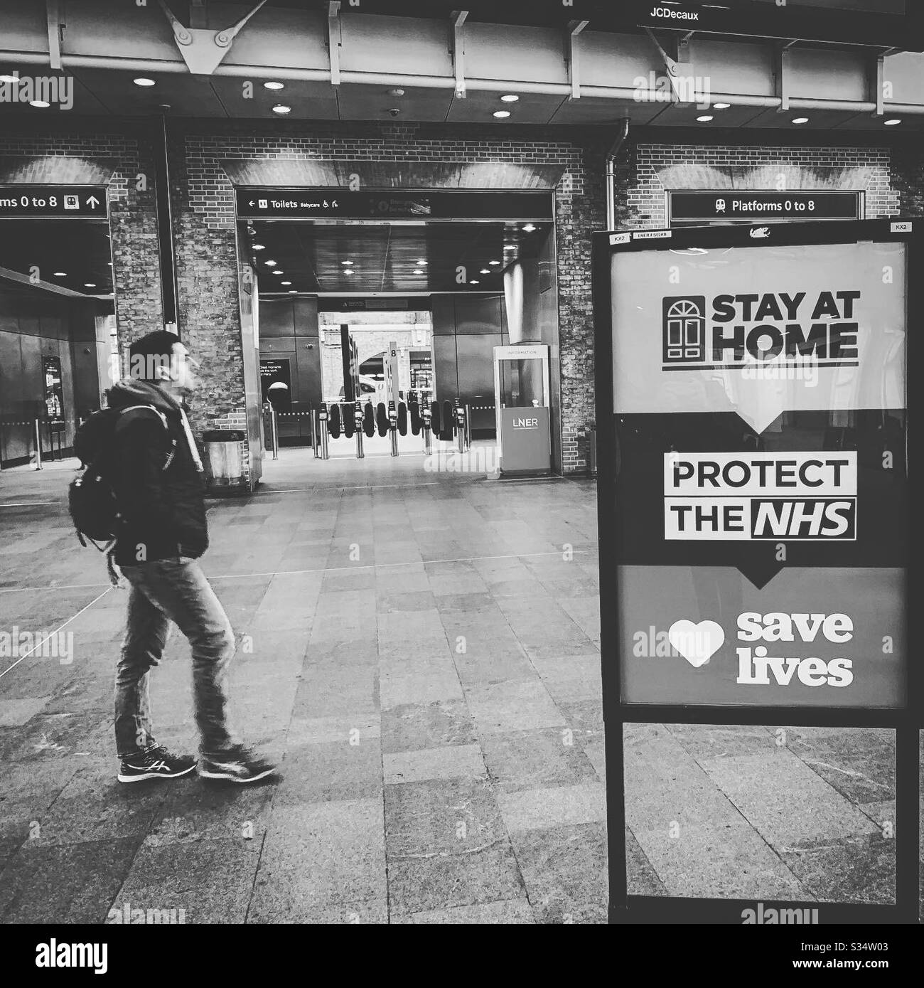 Lockdown, London Kings Cross. Foto Stock