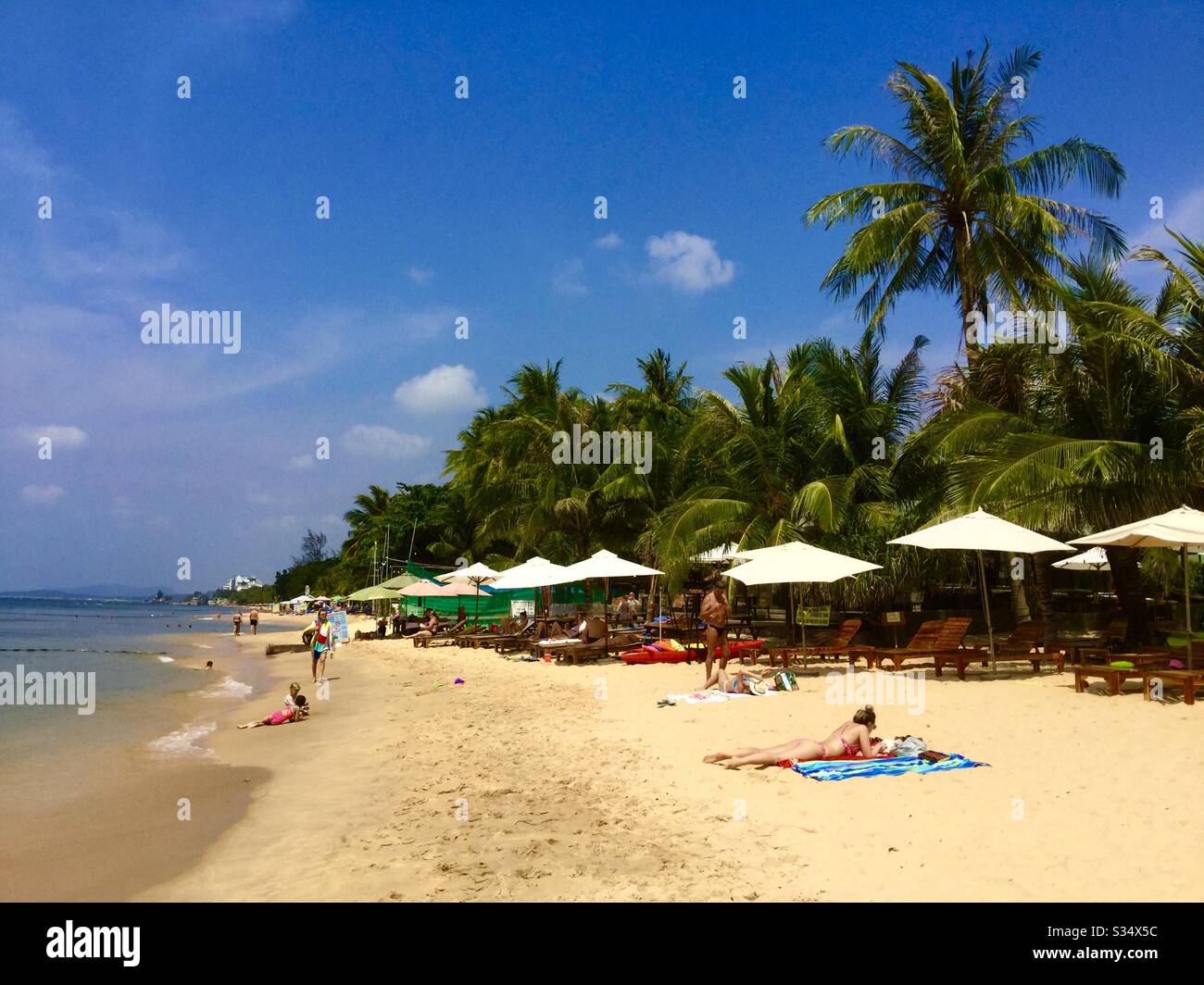 Lunga spiaggia, Phu Quoc, Vietnam Foto Stock