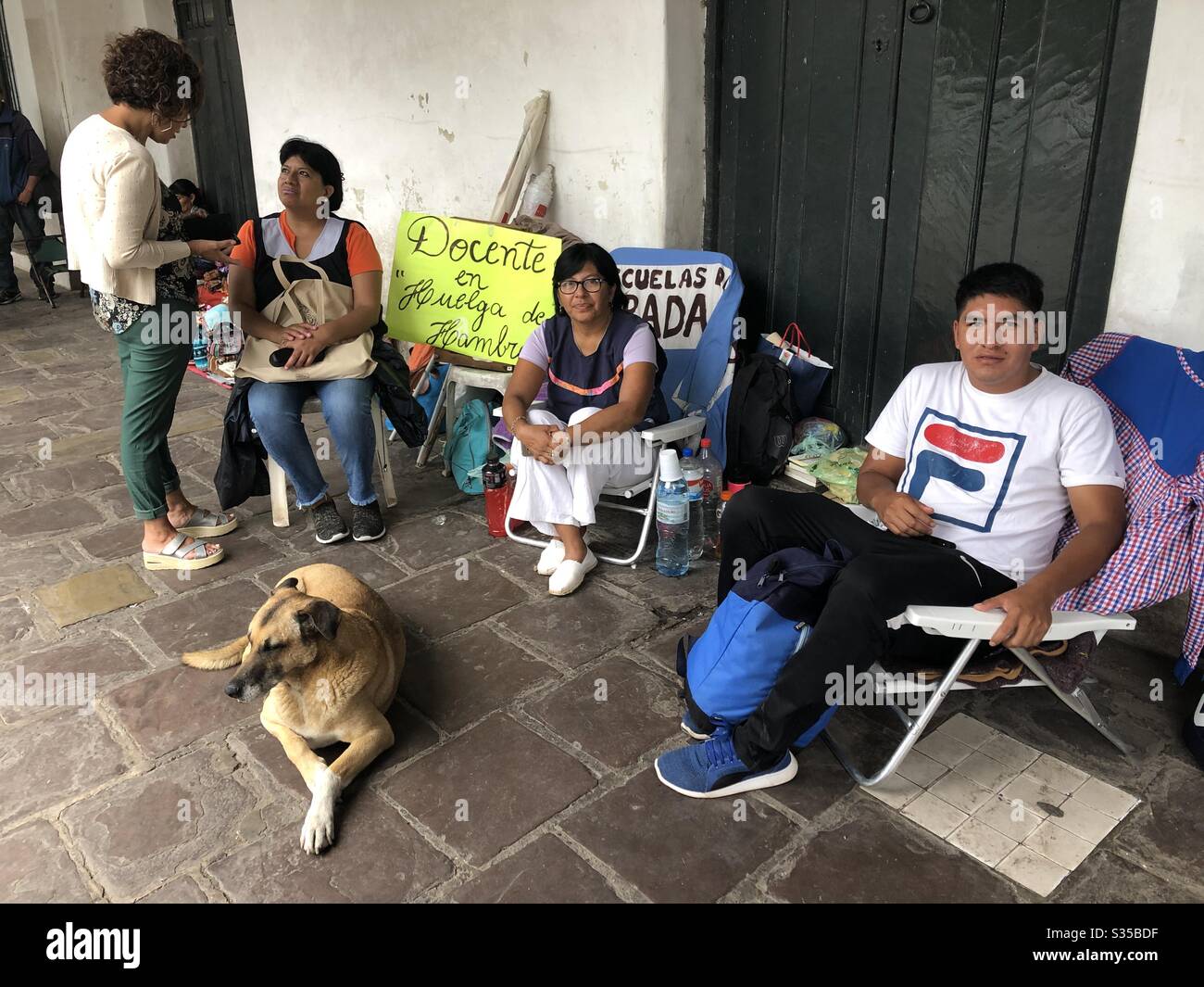 Insegnanti in sciopero per migliorare i salari e le condizioni di lavoro nella provincia di Salta, Argentina. Foto Stock