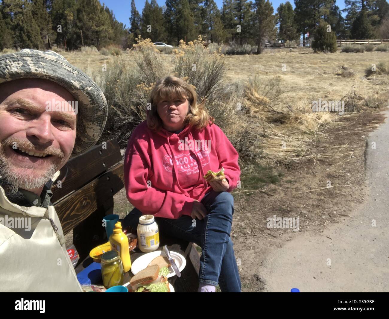 Pranzo al Big Bear California Foto Stock