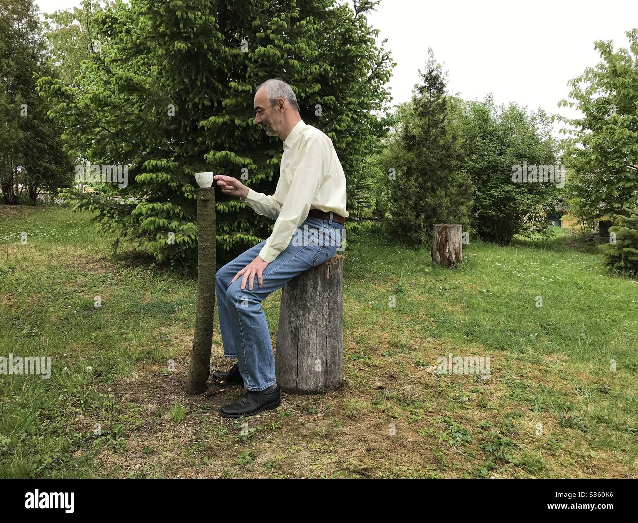 Senior che celebra la sua vita Foto Stock