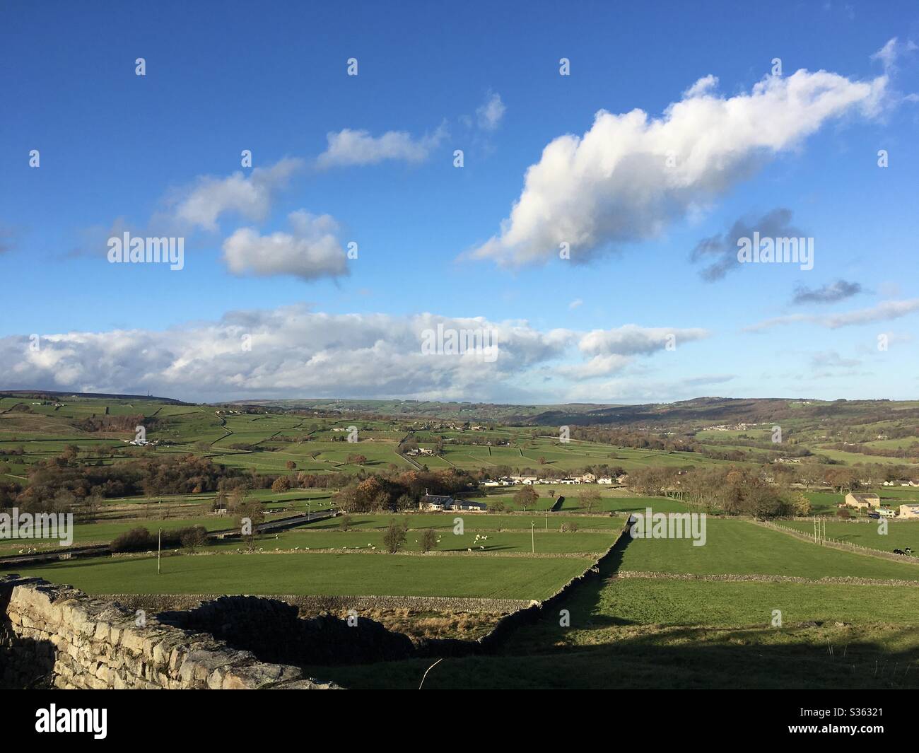 Vista su Yorkshire Dales, Yorkshire , Regno Unito Foto Stock