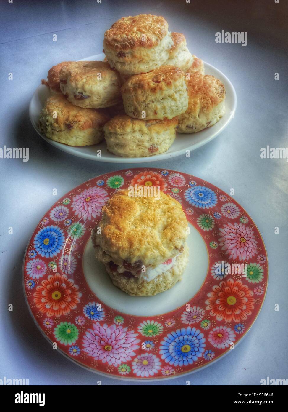 In casa focaccine di frutta Foto Stock