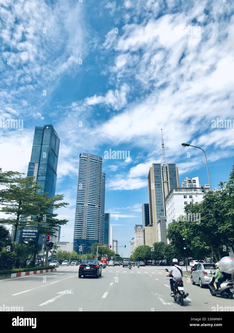 Hanoi Street in estate. Foto Stock