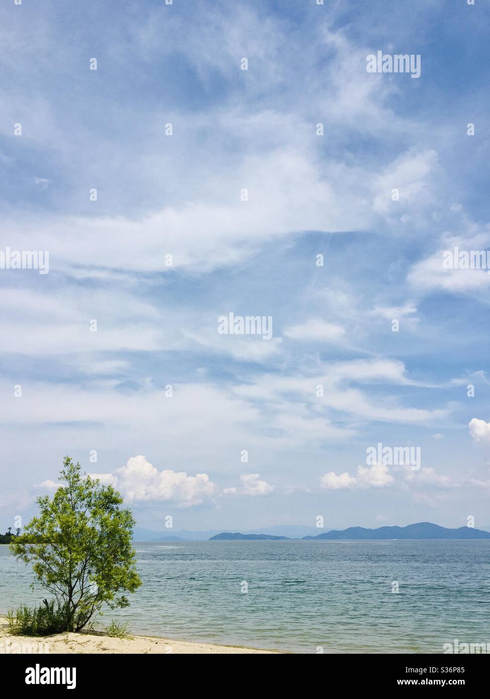 Lago Biwa, il più grande lago del Giappone. Foto Stock
