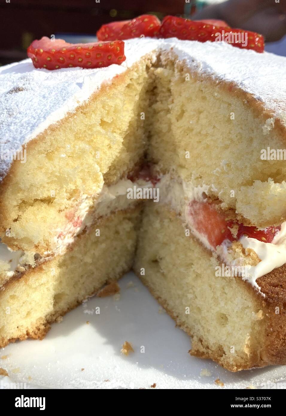 Fragola crema torta Foto Stock