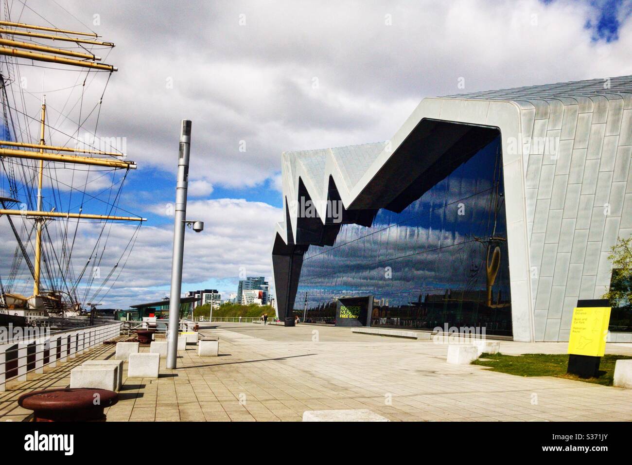 Nave alta Glenlee e Riverside Museum a Glasgow, Scozia. Foto Stock