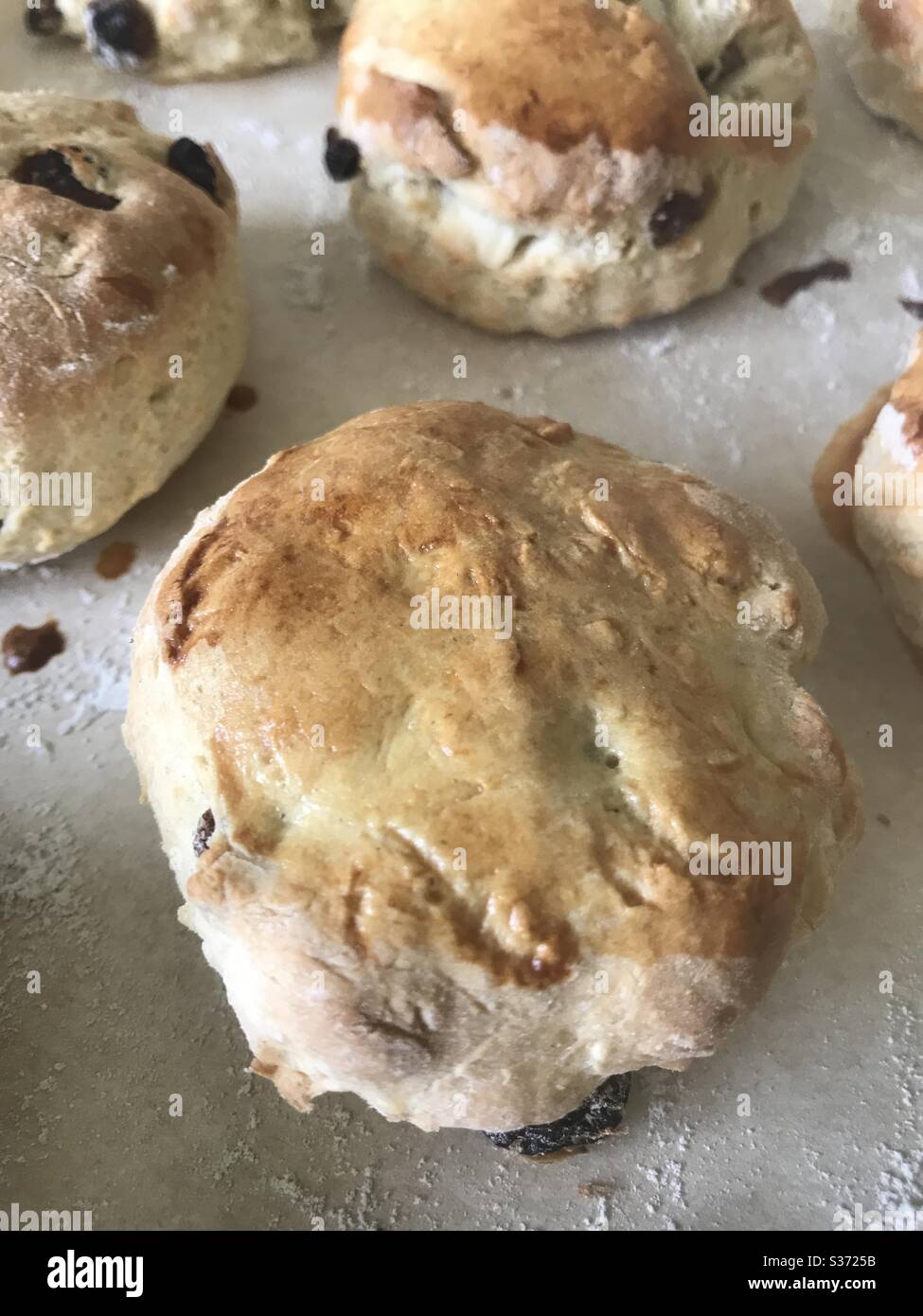 Focaccine appena sfornate, direttamente dal forno Foto Stock