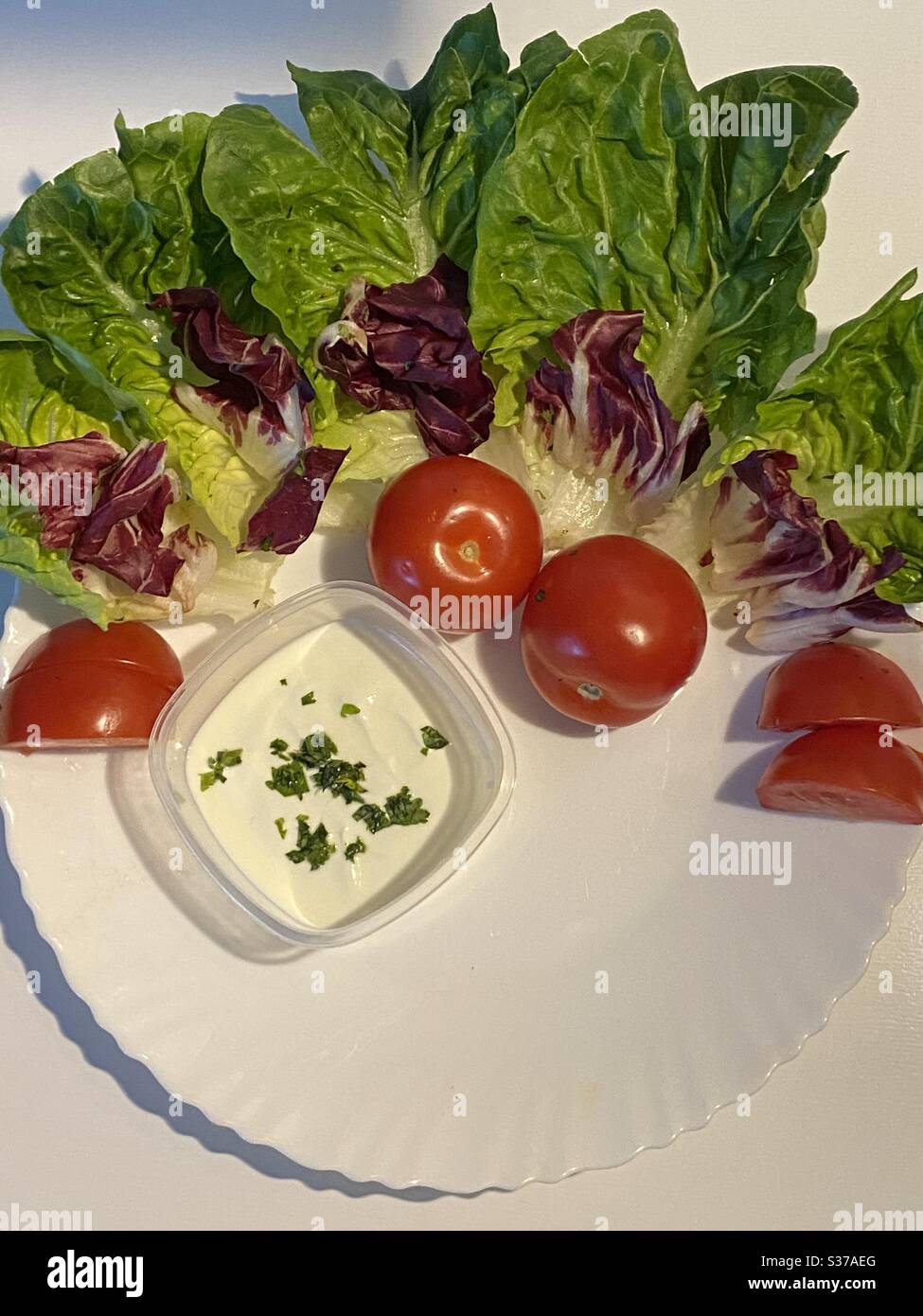 Vita sana con insalata fresca Foto Stock