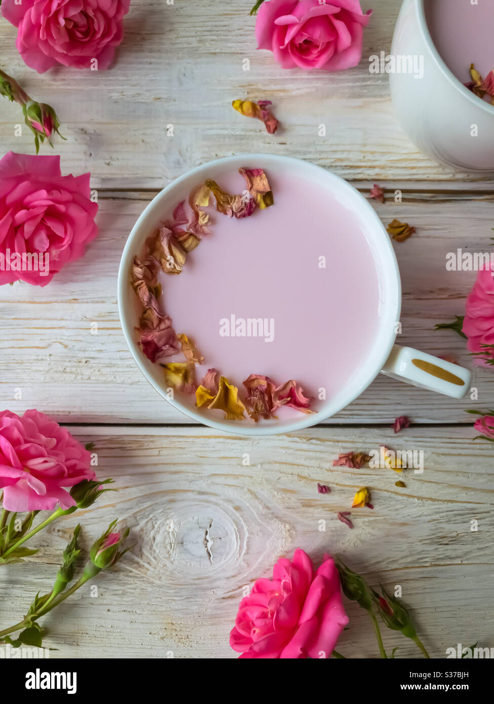 Bevanda indiana tradizionale latte rosa luna Foto Stock