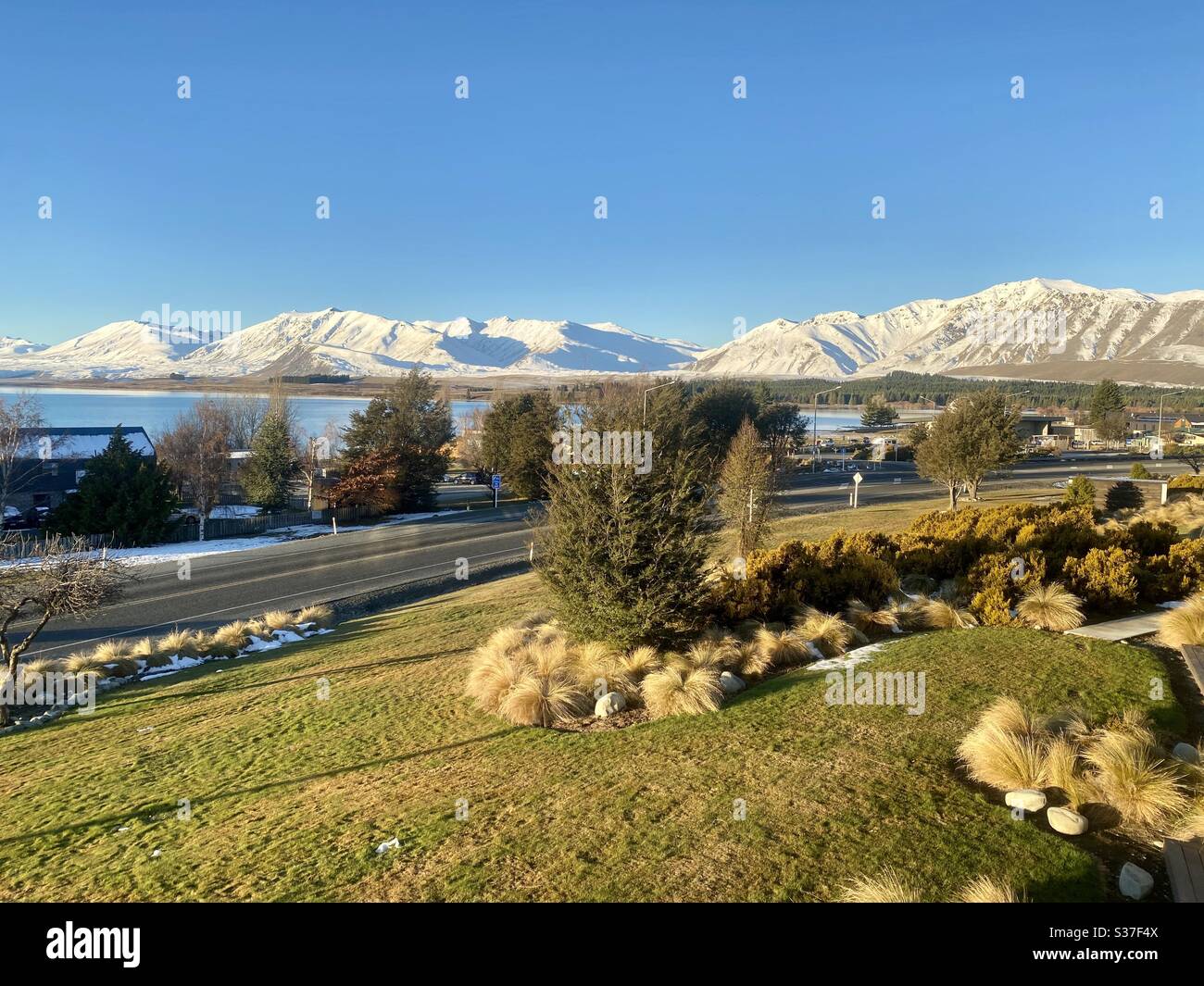 Lago Tekapo Nuova Zelanda - inverno Foto Stock