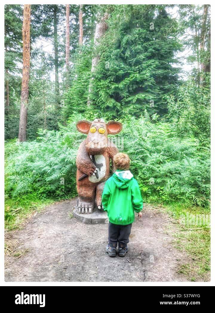 Sentiero del gruffalo di Bedgebury Pinetum Foto Stock