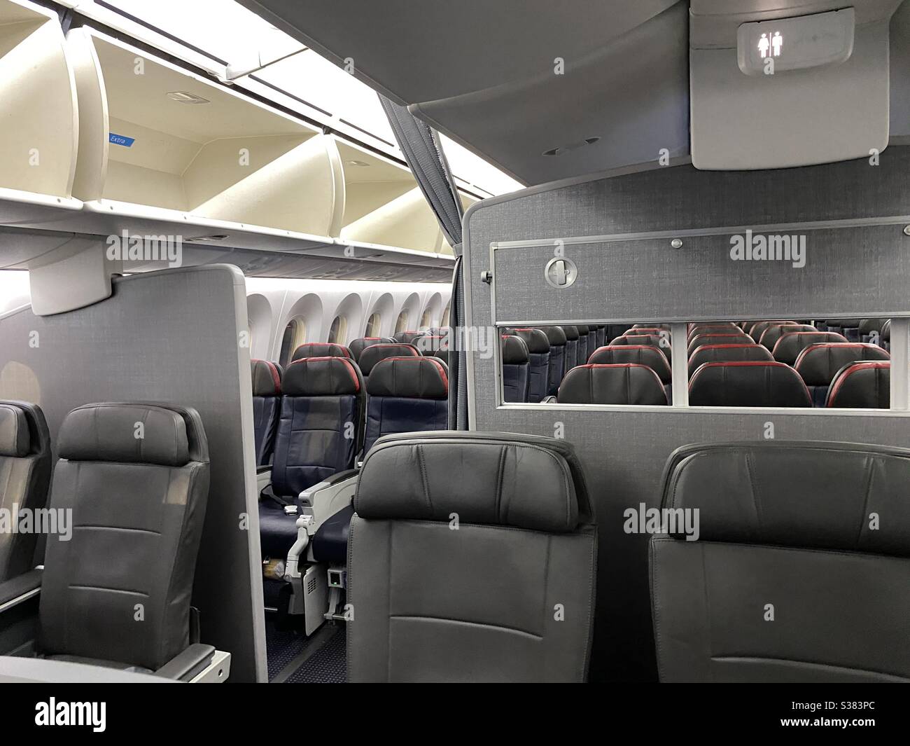 All'interno di un aereo vuoto della compagnia aerea americana CRJ-900 gennaio 28,2020 USA Foto Stock