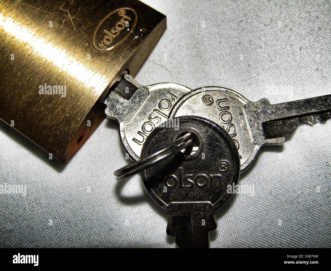 Macro Fotografia - lucchetto e chiave Rolson Foto Stock