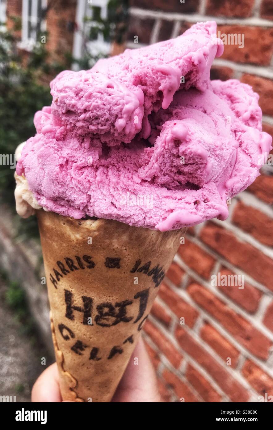 Harris e James gelato, lampone e tiramisù due scoop Foto Stock